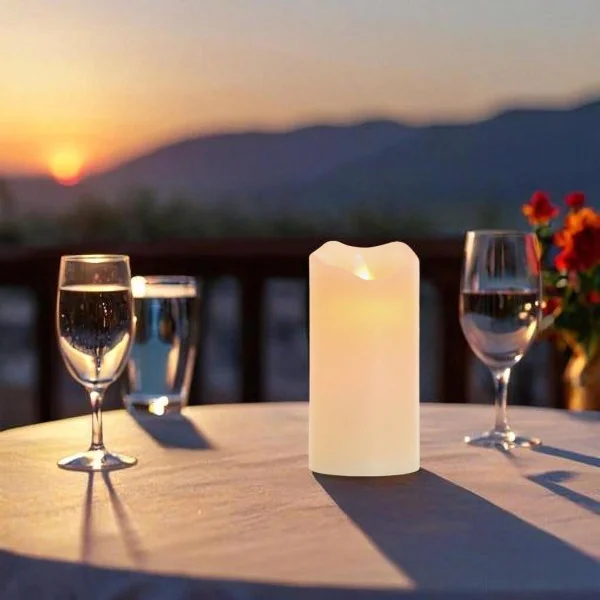 Premium Real Wax LED Candle with Moving Flame – 7.5 x 15 cm