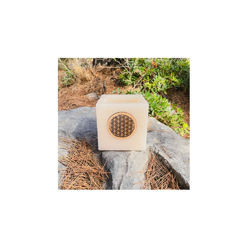Vela Hueca Madera - 13 x 13 x 13 cm. Alto