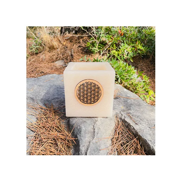 Vela Hueca Madera - 13 x 13 x 13 cm. Alto