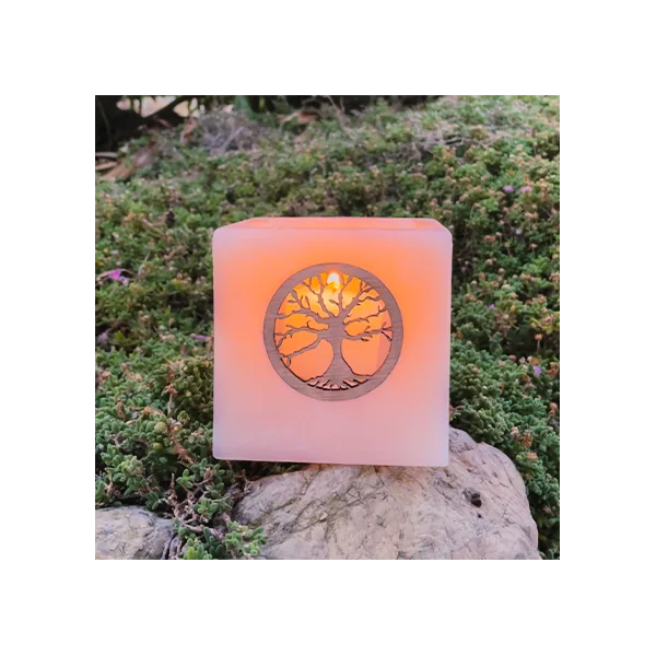 Vela Hueca Madera - 13 x 13 x 13 cm. Alto