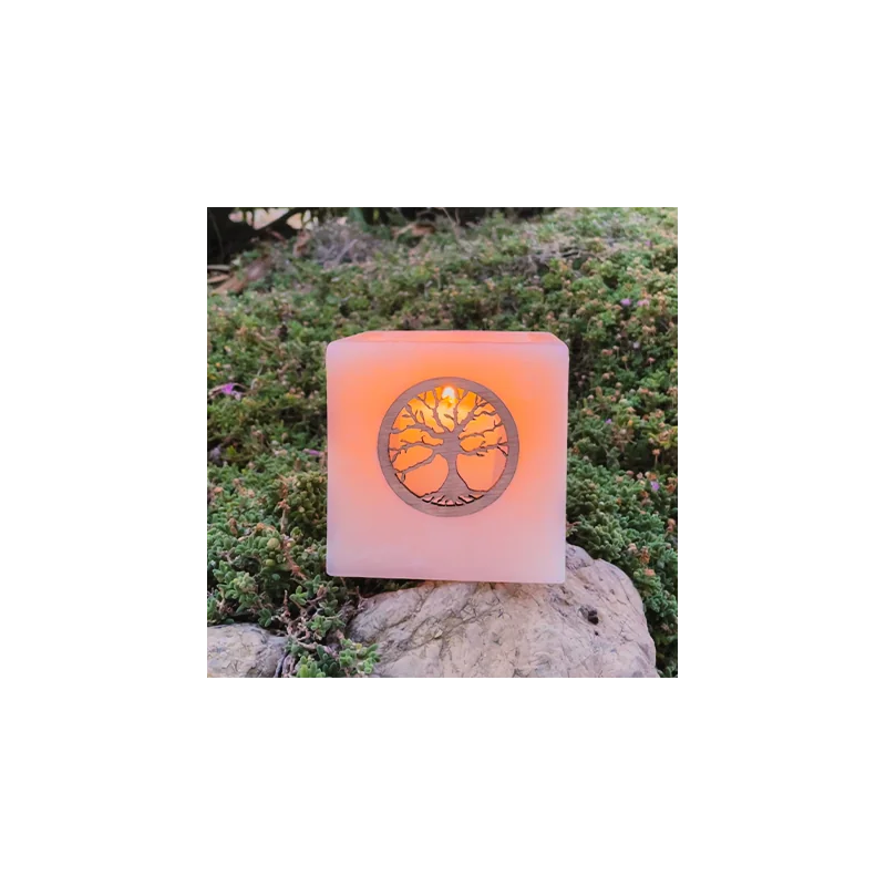 Vela Hueca Madera - 13 x 13 x 13 cm. Alto