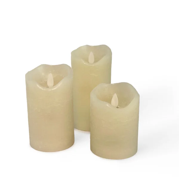 Set of 3 LED Wax Candles with Remote Control