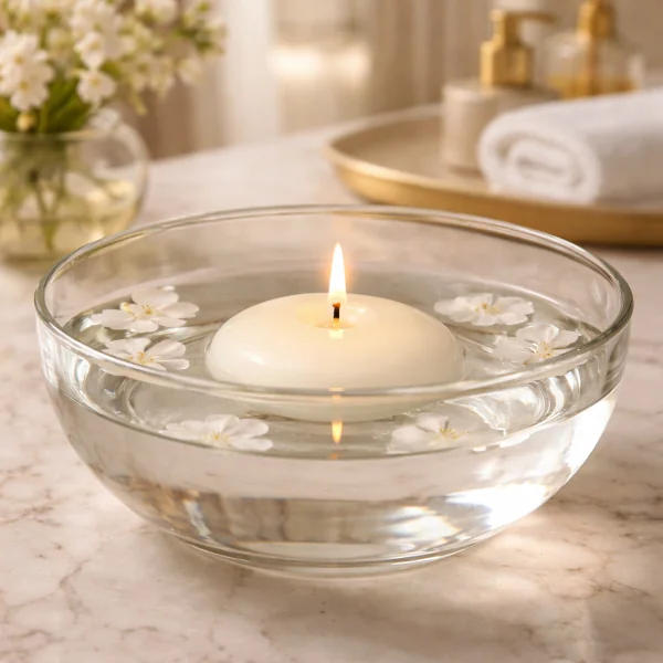 Floating candles 6 ø x 2,5 cm. h. - Box 100 units