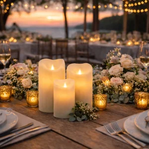 Set of 3 LED Wax Candles with Remote Control
