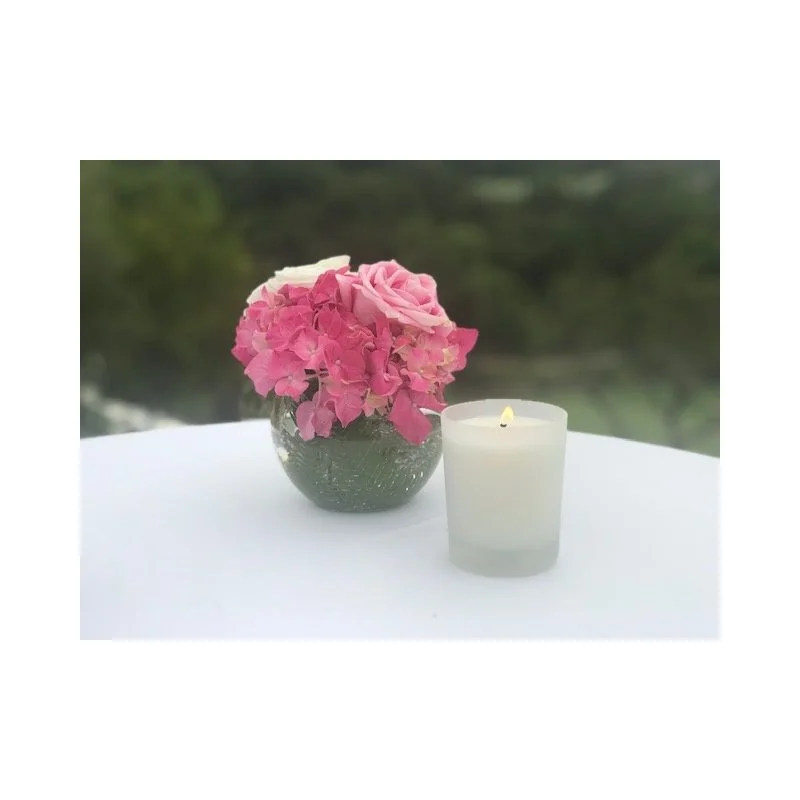 VELA VASO CRISTAL SATINADO CERA VEGETAL