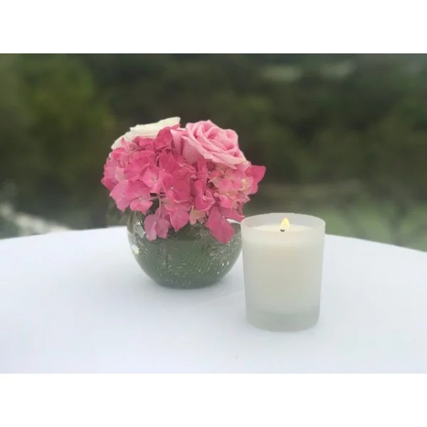 VELA VASO CRISTAL SATINADO CERA VEGETAL
